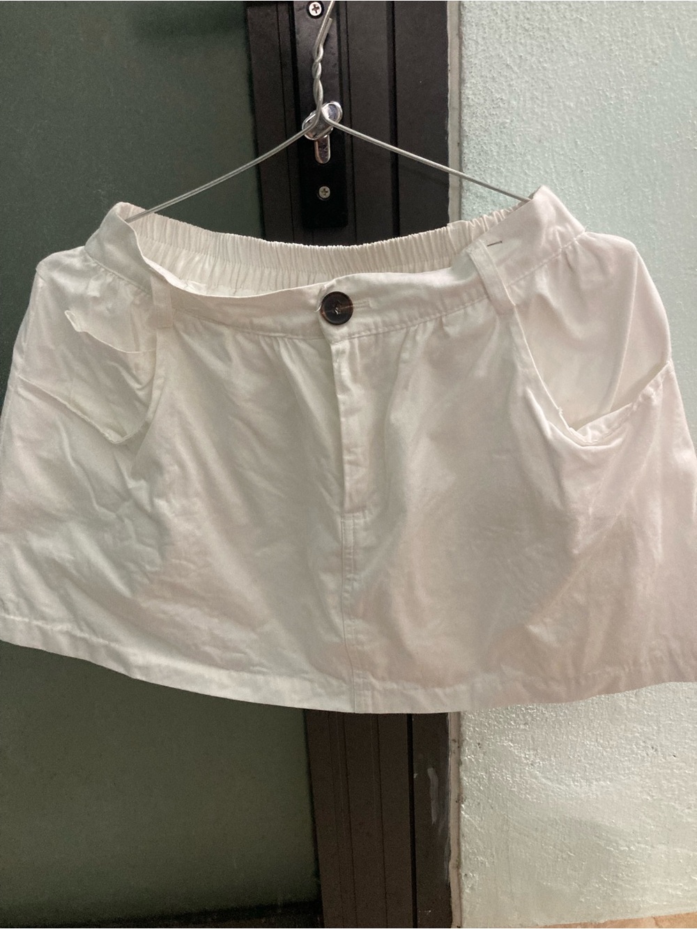 White Casual A-Line Mini Skirt